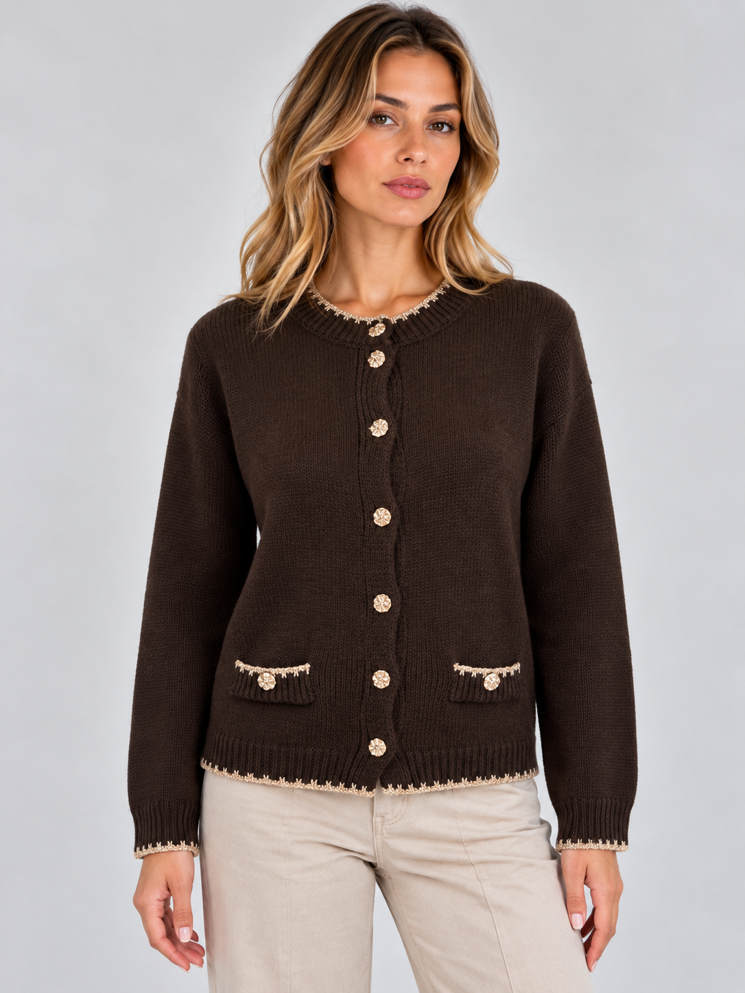 CARDIGAN BORDI DORATI