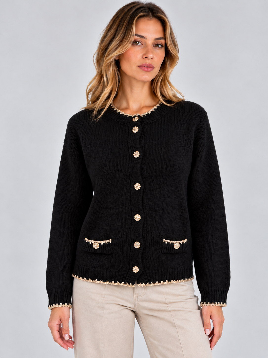 CARDIGAN BORDI DORATI