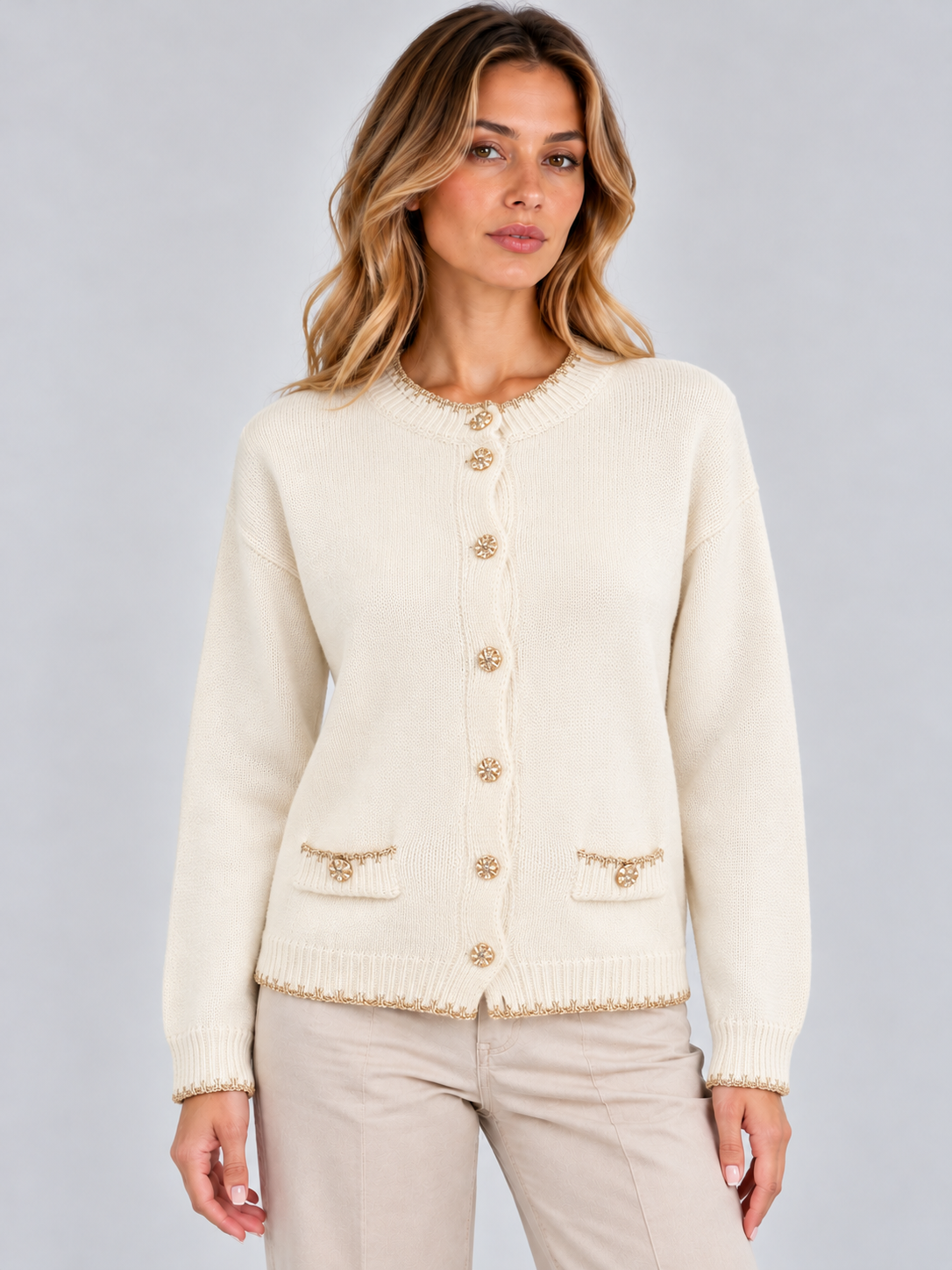 CARDIGAN BORDI DORATI