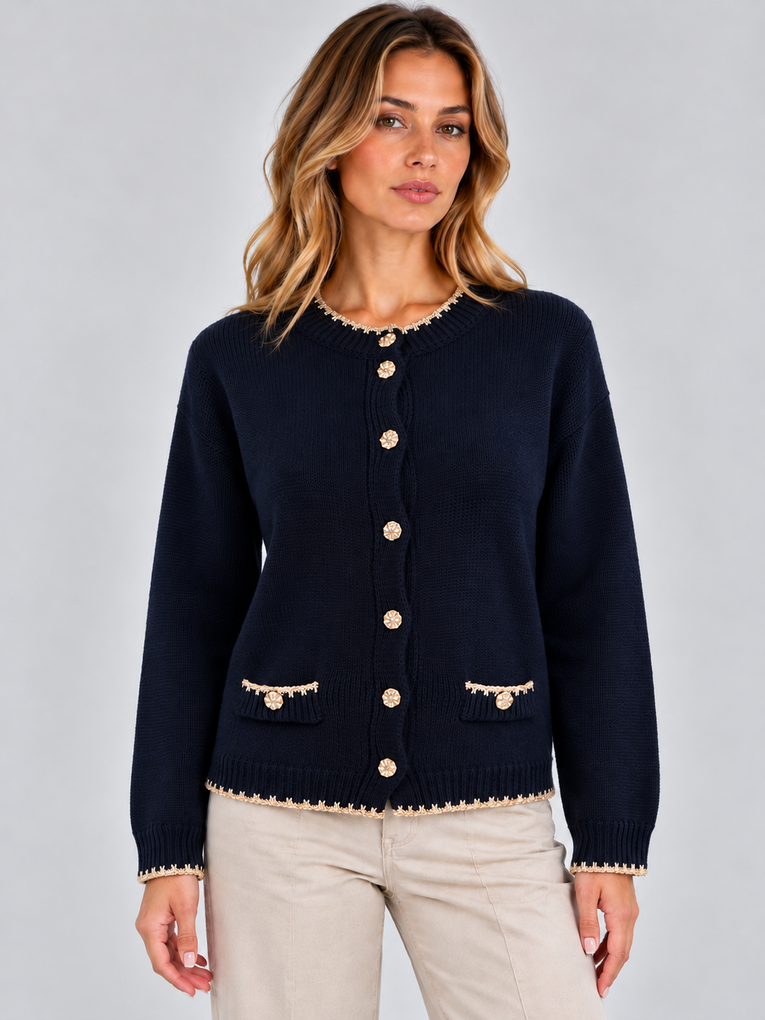 CARDIGAN BORDI DORATI