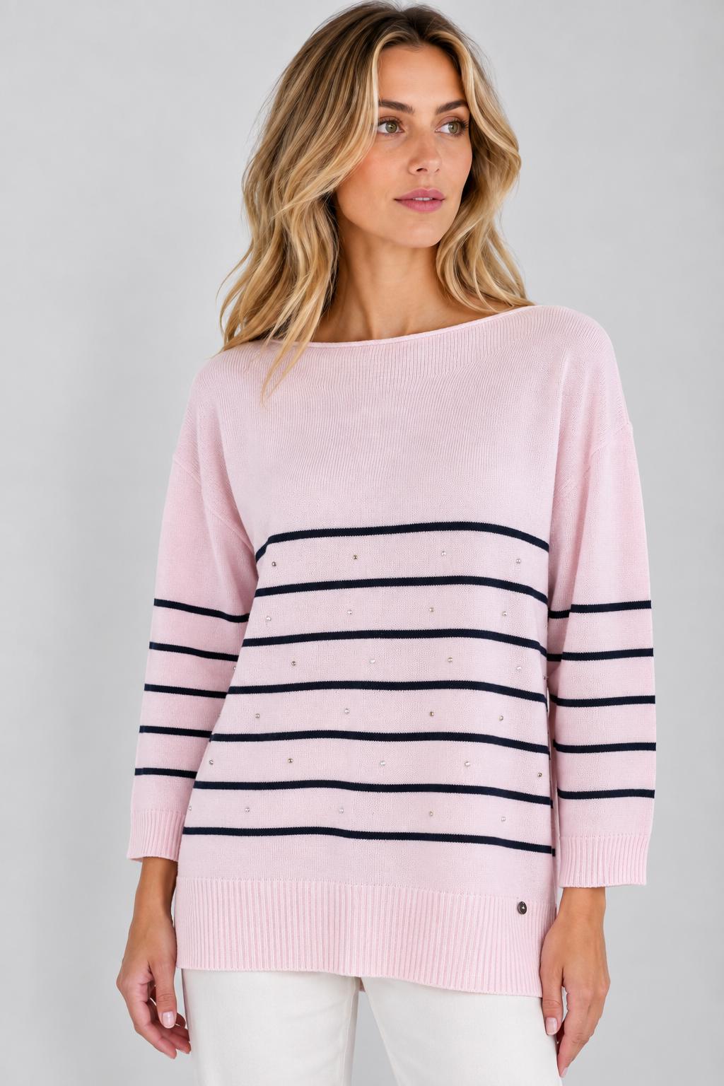 MAGLIA RIGHE STRASS
