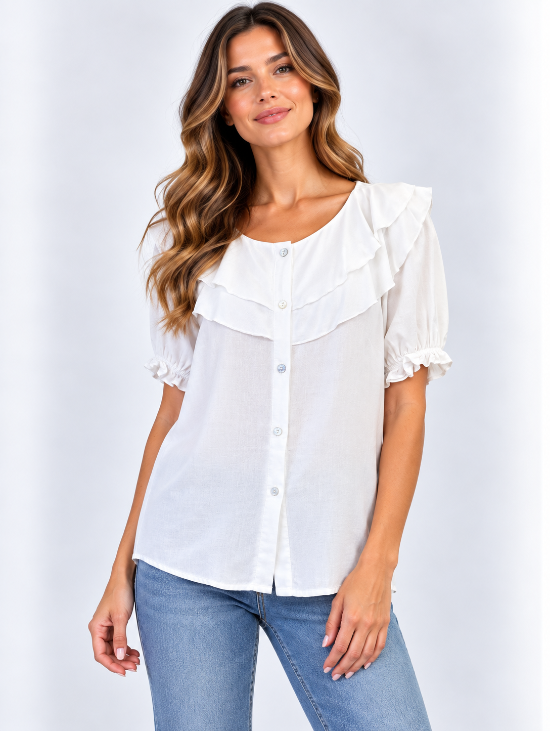 CAMICIA M/C VOLANTS