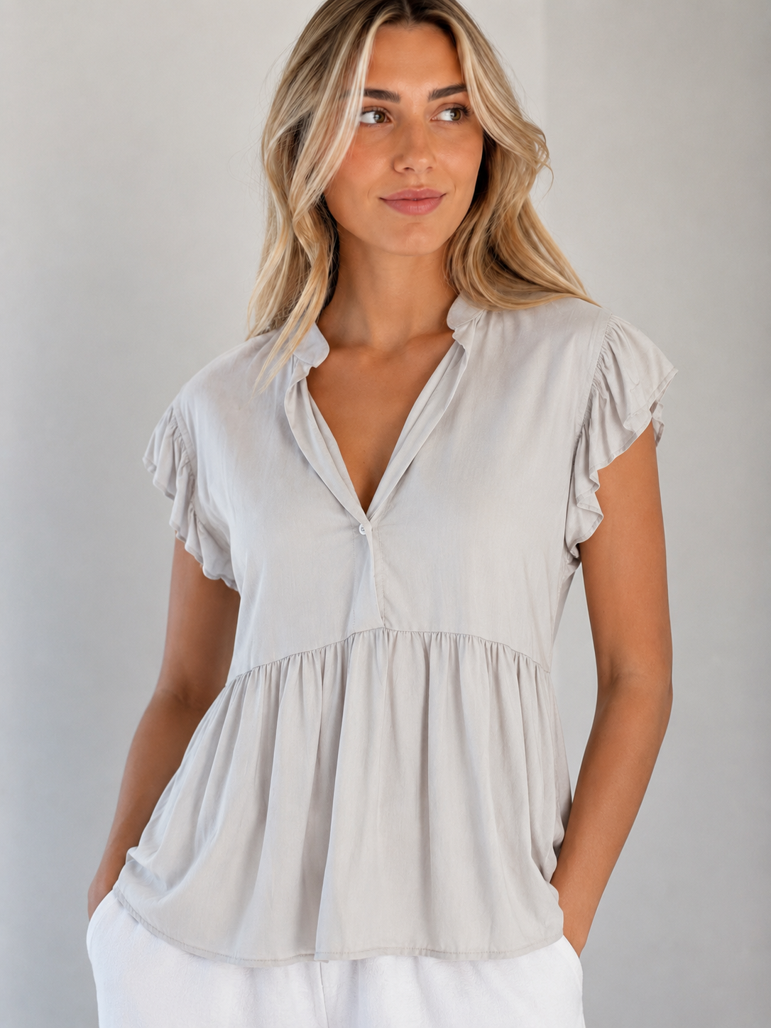 BLUSA BOTTONE ROUCHES
