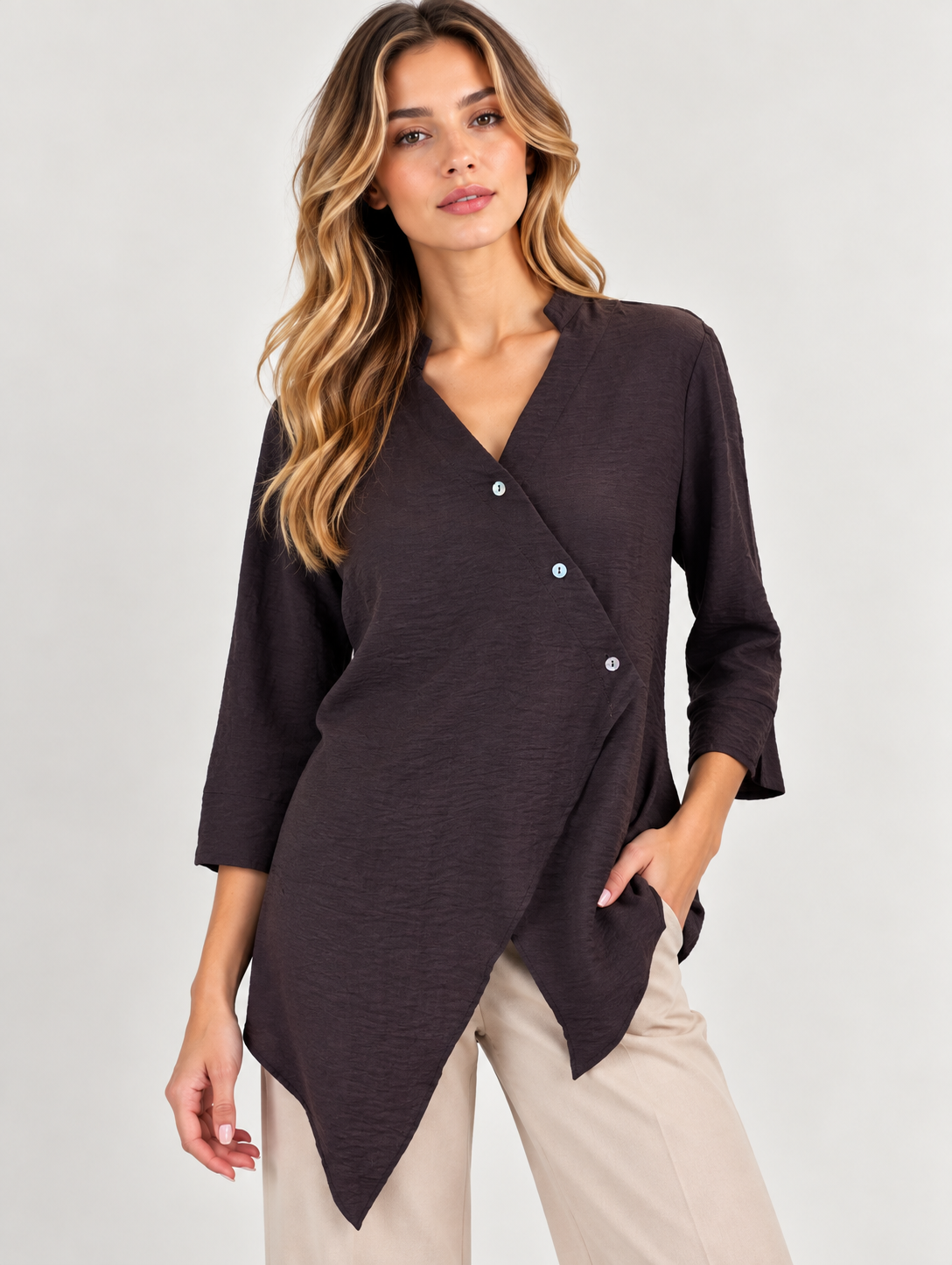CAMICIA ASIMMETRICA LINO