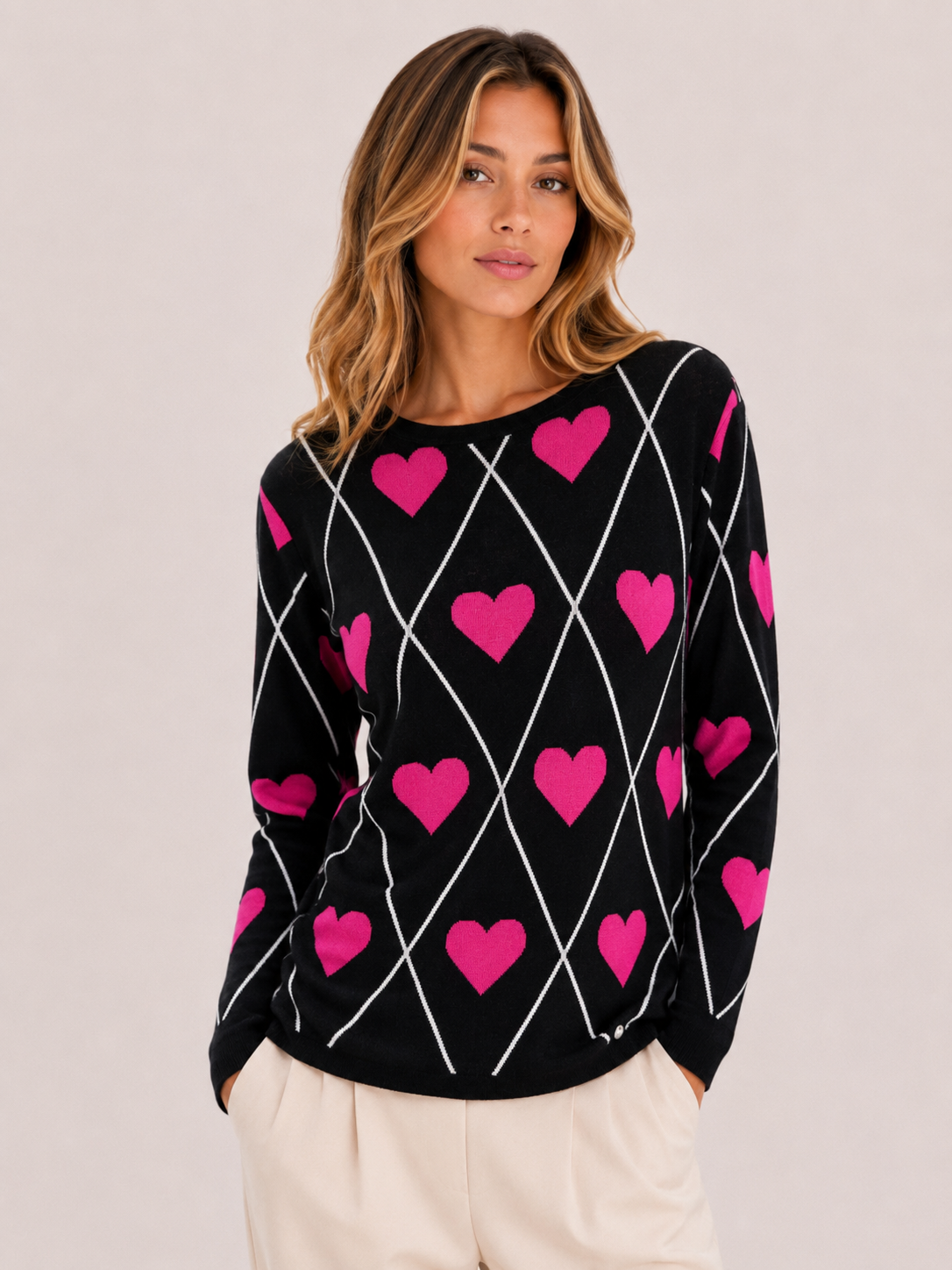 MAGLIA ROMBI CUORI