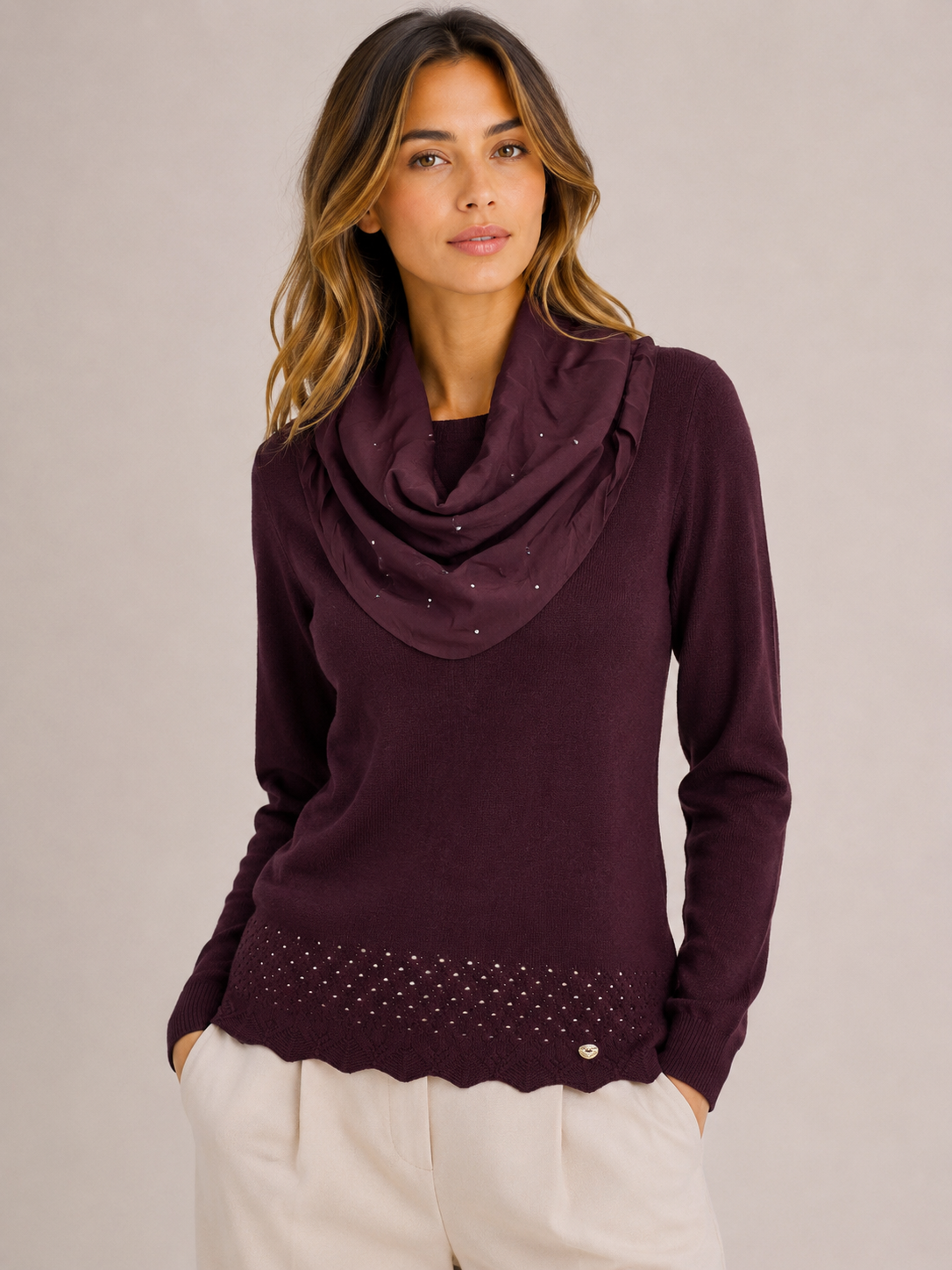 MAGLIA COLLO STRASS