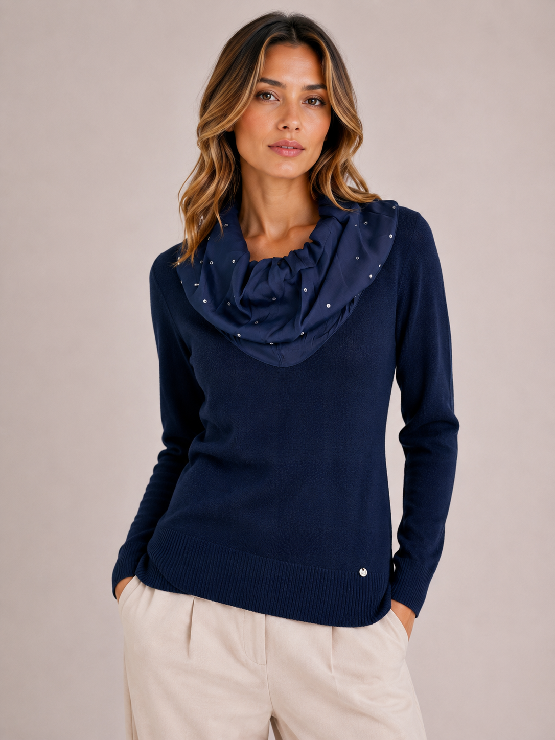 MAGLIA COLLO STRASS