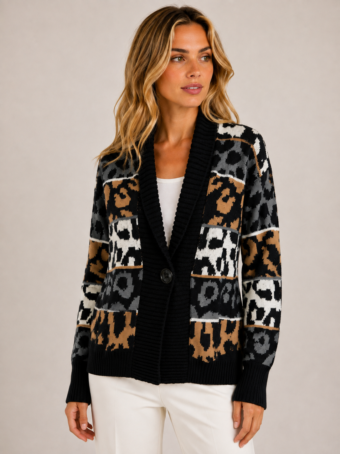 CARDIGAN RIGHE MACULATE
