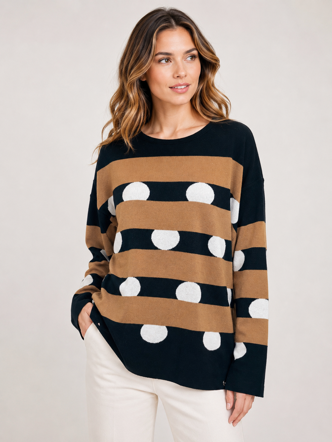 MAGLIA RIGATA POIS SCATOLA