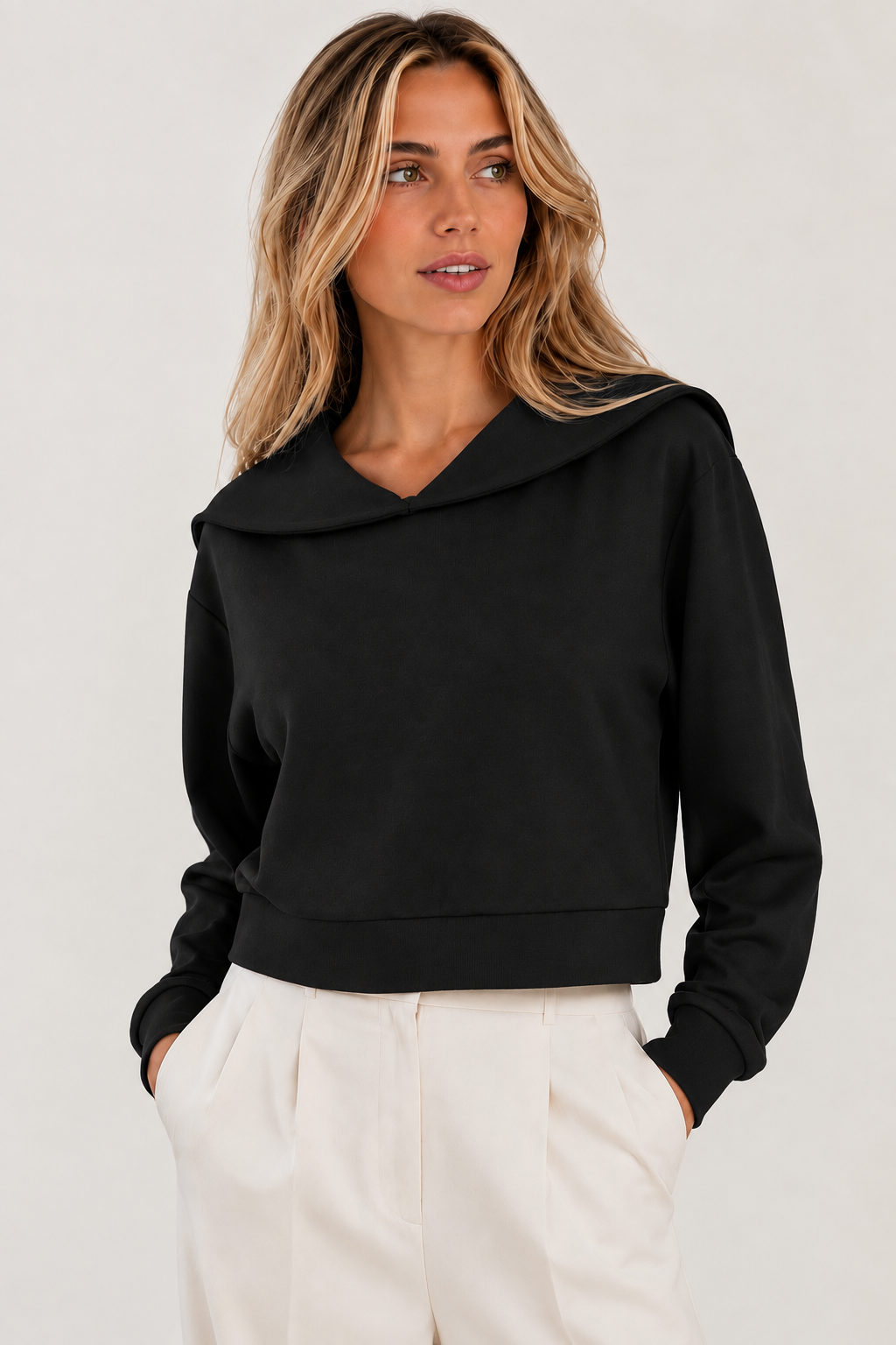FELPA MARINAIO CROP