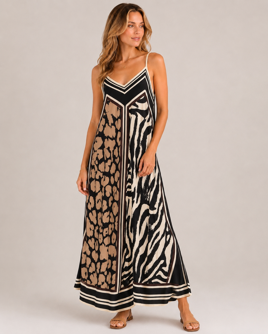 ABITO ANIMALIER SPALLINE