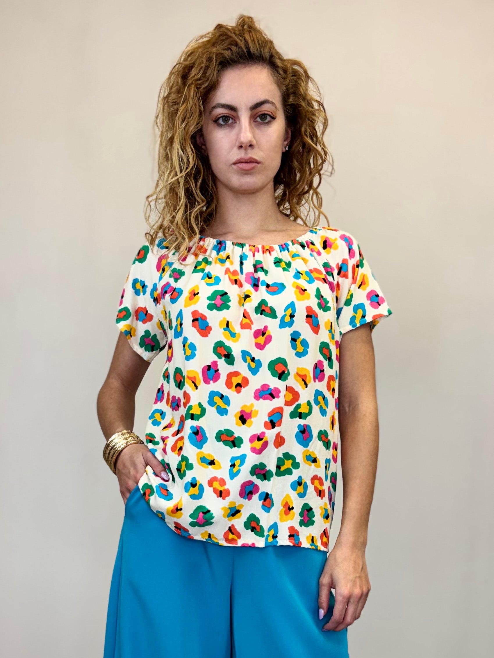 BLUSA MANICA CORTA MACULATA