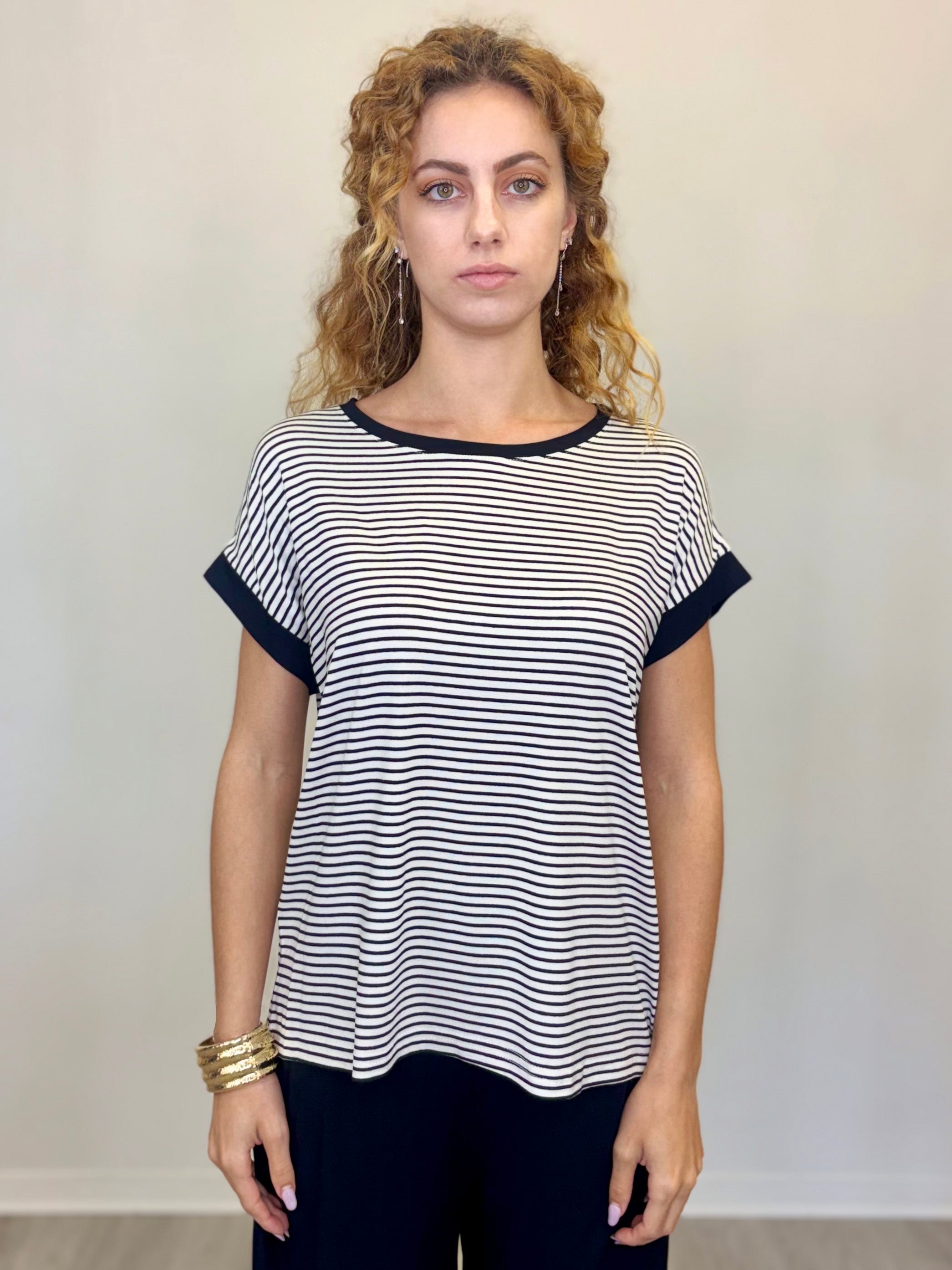 MAGLIA MANICA CORTA RIGATA